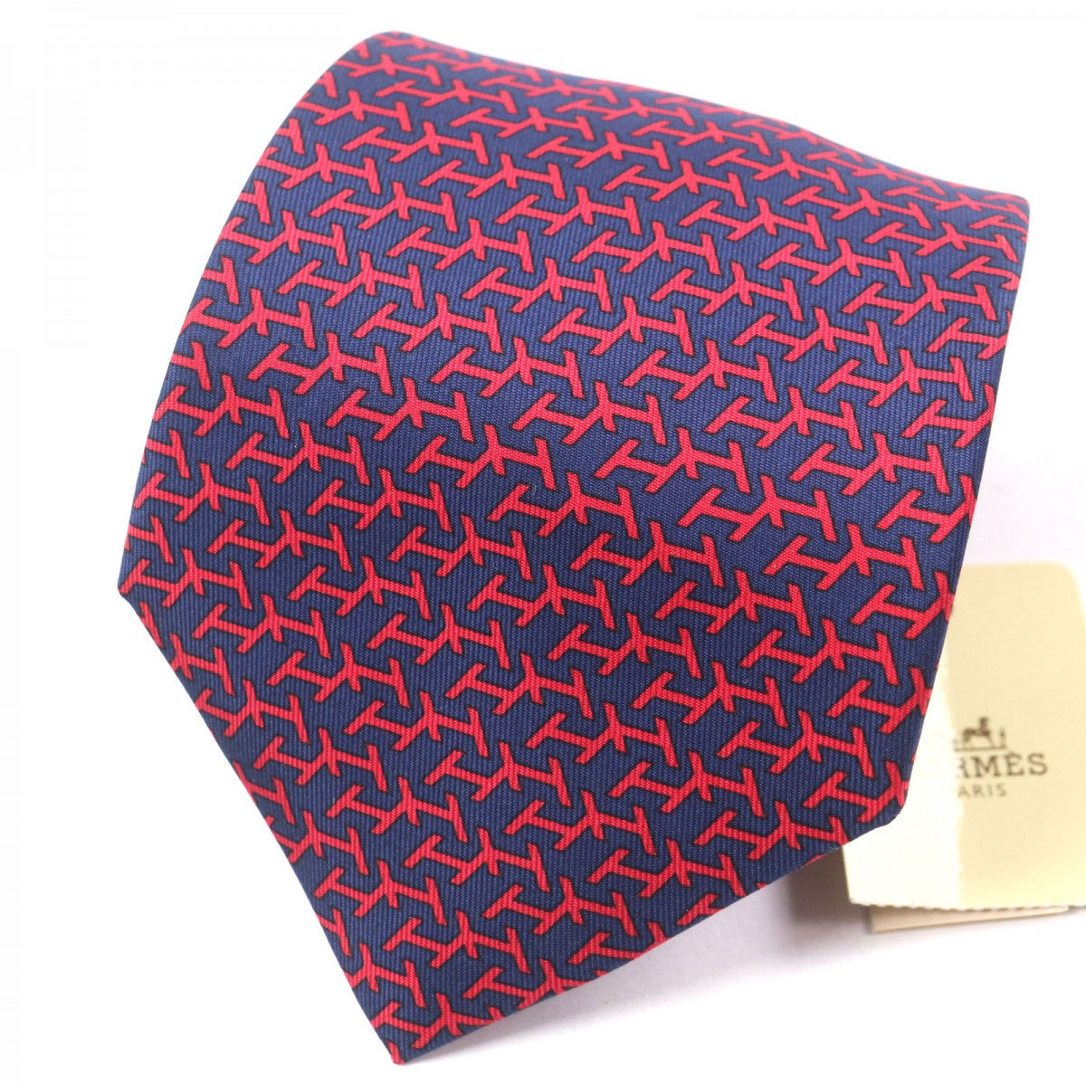 HERMES tie silk Red