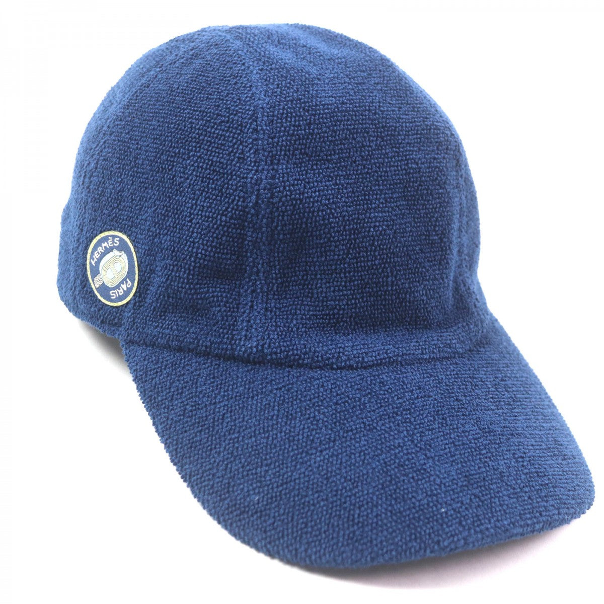 HERMES cap cotton Navy Davis M