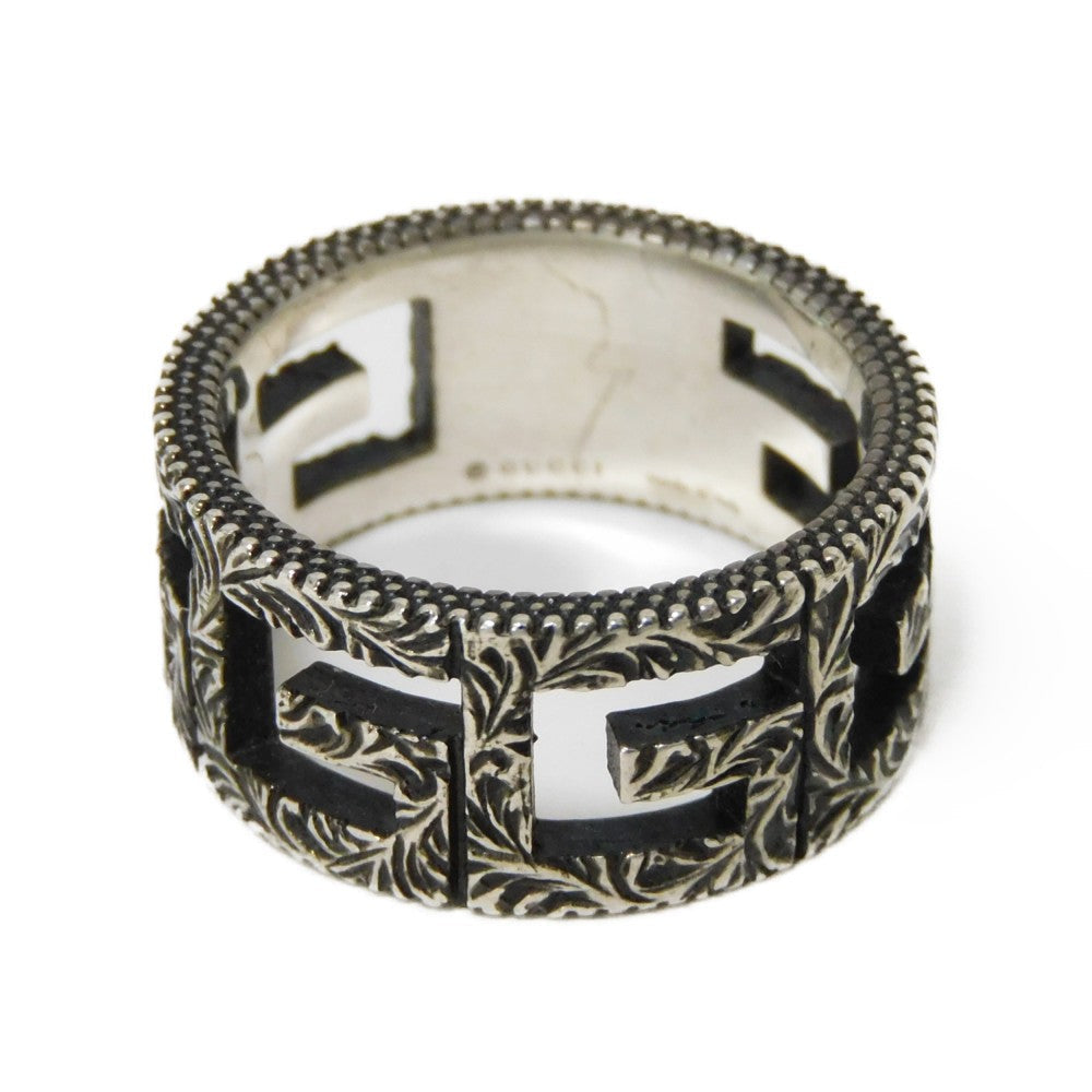 GUCCI Ring 551918 J8400 0811 Ag925 Silver (smoked) GG Square G