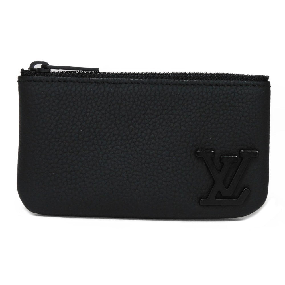 LOUIS VUITTON Coin case M81031 Grain leather (embossed) Noir LV Aerogram Card Key case Key holder Pochette Cle