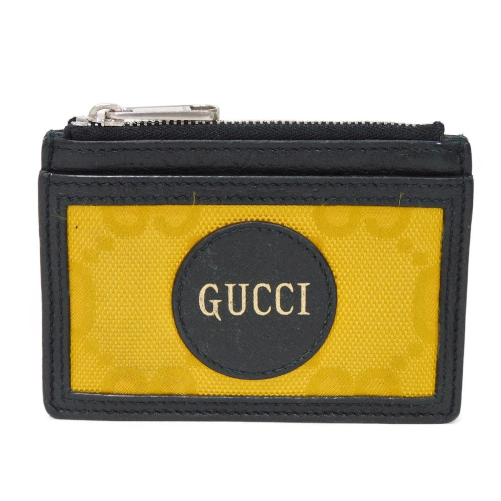 GUCCI Coin case 625583 H9HAN 7673 GG nylon x calf leather (embossed) Yellow x black GG nylon Off the Grid Zip Card Holder