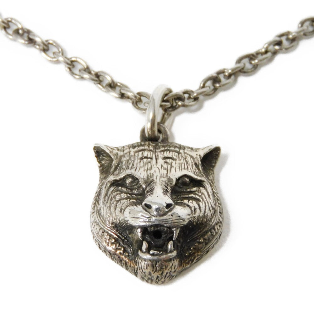 GUCCI Necklace 433608 J8400 0811 Ag925 Silver (smoked) Tiger cat head mens(Unisex) Used