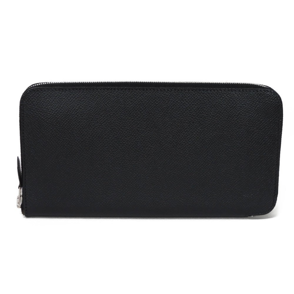 HERMES Long Wallet Purse Epsom black All leather Azap Long Classic Women(Unisex) Used