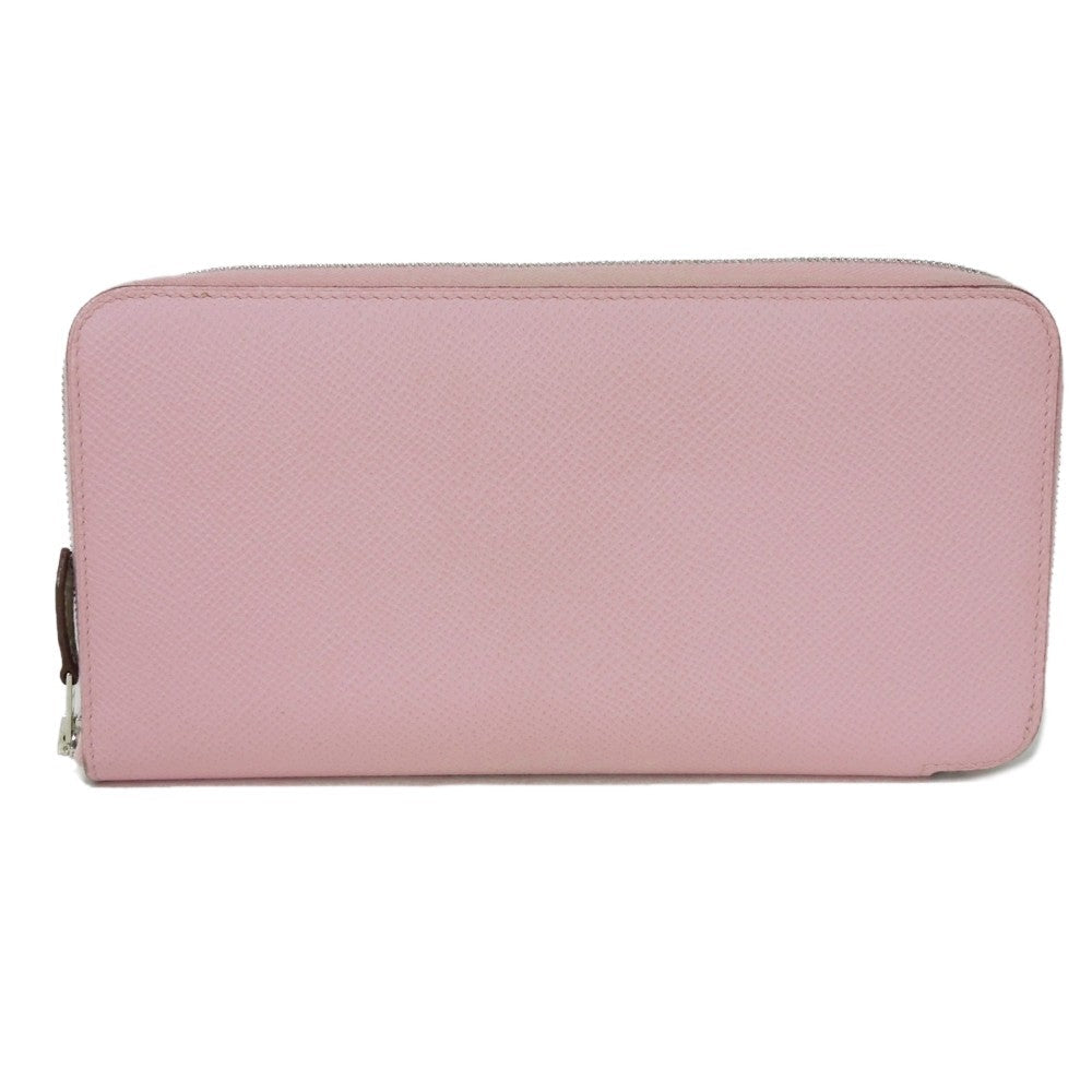 HERMES Long Wallet Purse Epsom , Barenia Mauve Sylvest x Jaune Naples Equateur Azap Long Silk Inn Women Used