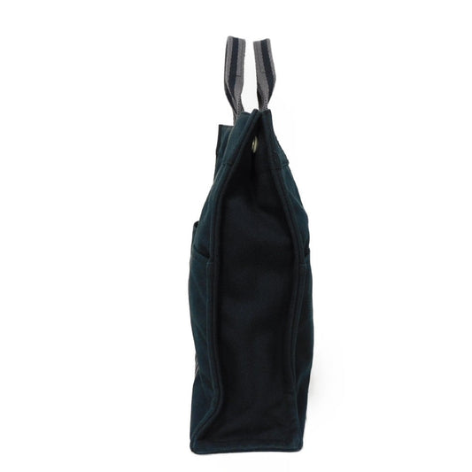 HERMES Tote Bag cotton Black x gray Serie button Fool Toe MM mens(Unisex) Used