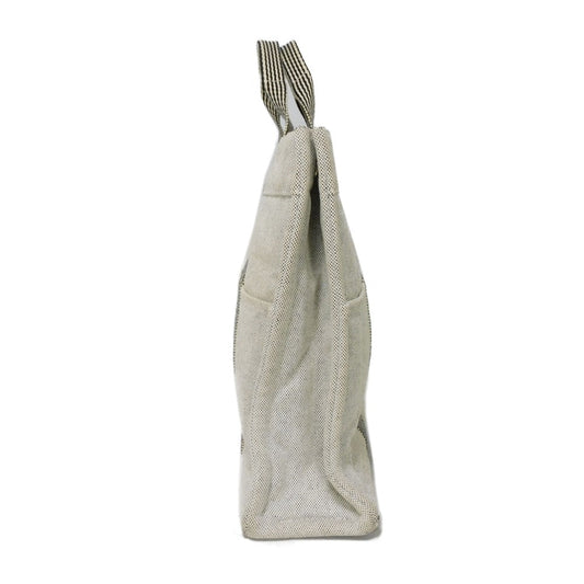 HERMES Tote Bag Cotton canvas Light gray Serie button New Fool Toe MM mens(Unisex) Used