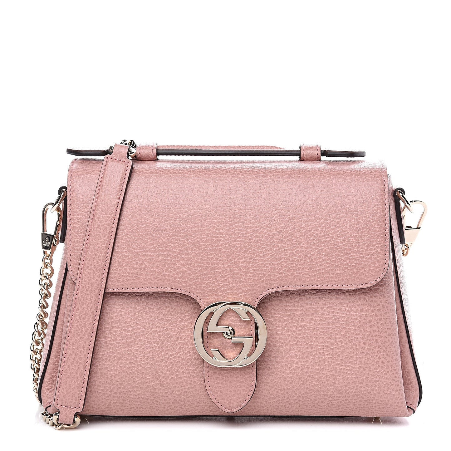 Gucci Large Top Handle Interlocking GG Crossbody in Soft Pink
