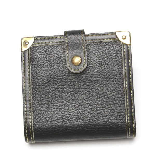 LOUIS VUITTON Bifold Wallet M91828 leather black Fastener Coin Pocket Suhari Compact zip mens(Unisex) Used