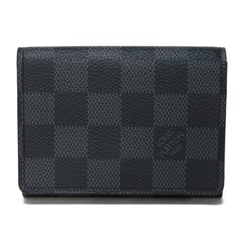 LOUIS VUITTON Card Case N63338 Damier Graphite canvas x grained leather (embossed) Noir Damier Graphite Anneveld Cult de Visit