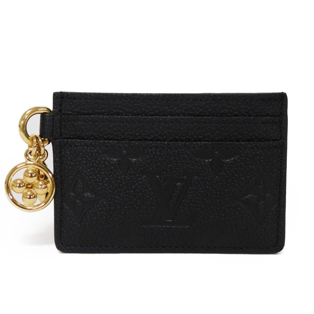 LOUIS VUITTON Card Case M82132 Implant leather (monogram embossed) Noir Monogram Unplant Porto Carte LV Charm