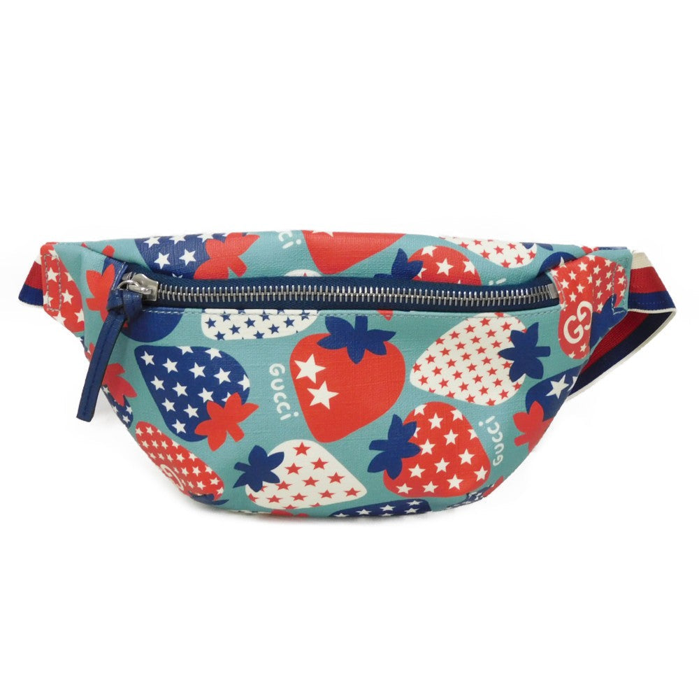 GUCCI Sling bag 502095 PVC canvas multicolor Chilled license Strawberry Waist Pouch