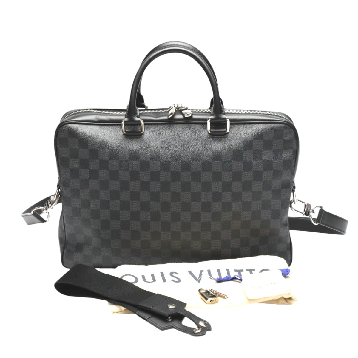 LOUIS VUITTON Business bag N63298 Damier canvas Damier Cobalt Damier Dandy Briefcase