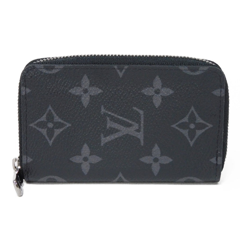 LOUIS VUITTON Coin case M81662 Monogram Eclipse canvas x grain leather Noir Monogram Eclipse Zippy Coin Purse Vertical