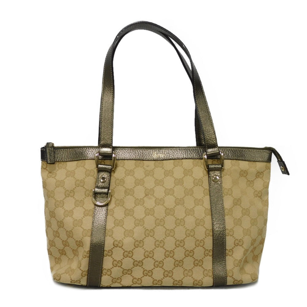 GUCCI Tote Bag 141470 GG canvas x calf leather beige GG canvas Abby Tote