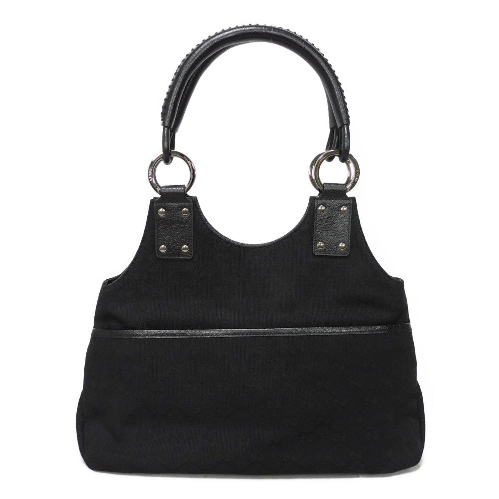 GUCCI Handbag 131329 GG canvas x calf leather black GG canvas Top Handle