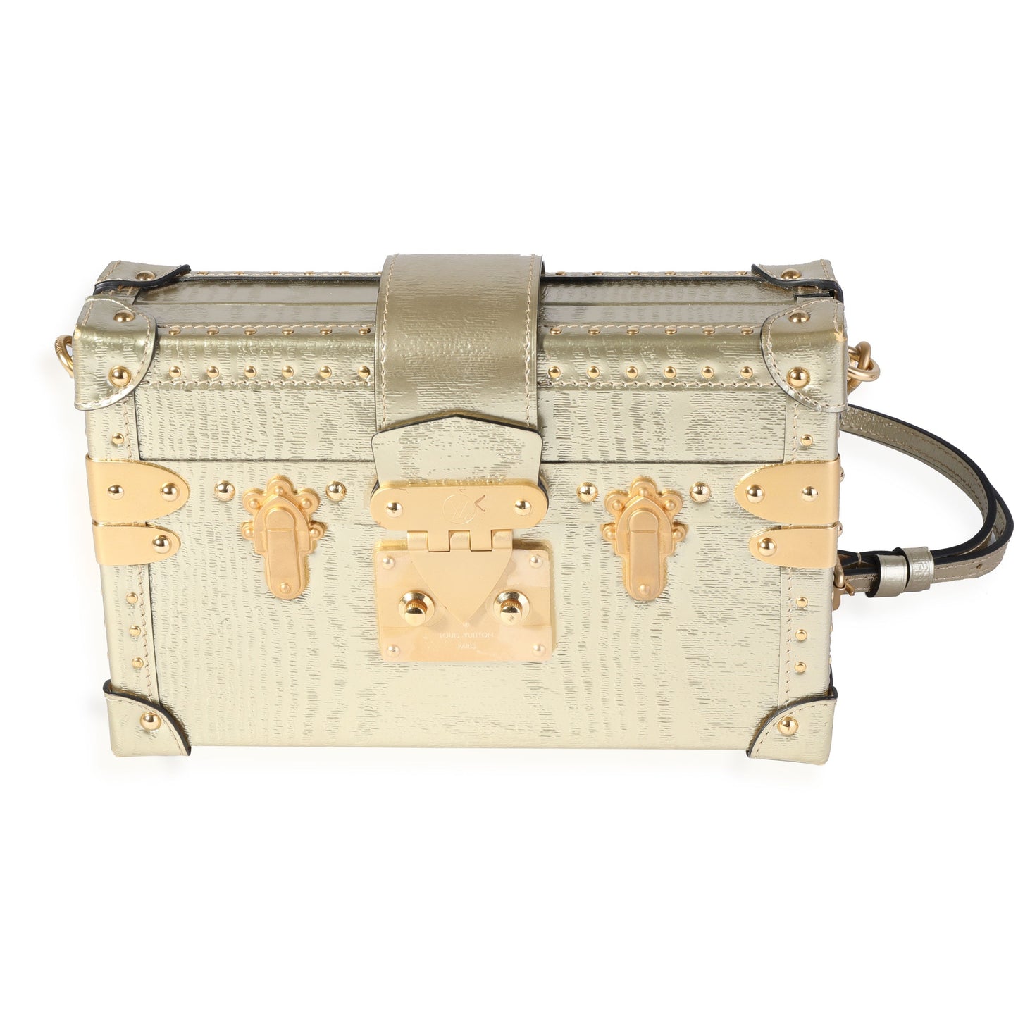 LOUIS VUITTON Gold Grain de Bois Petite Malle
