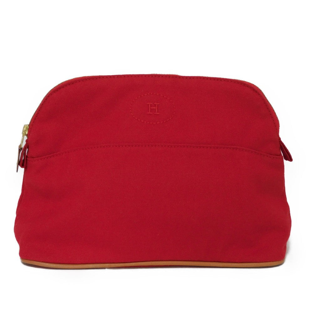 HERMES Handbag cotton Red H logo BOLID POUCH 25 MM
