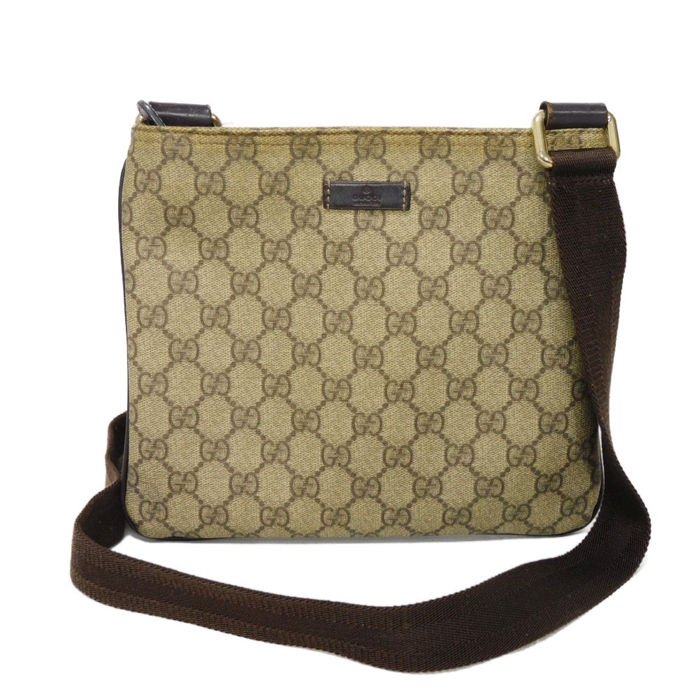GUCCI Shoulder Bag 201538 GG Plus Canvas (PVC-coated) x Calfskin Leather beige GG plus Mini messenger bag