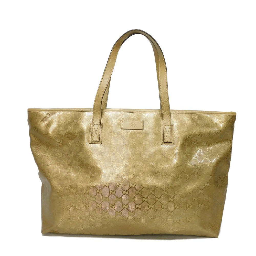 GUCCI Tote Bag 211120 GG Imprime Canvas (PVC coating) Metallic gold Logo embossing GG Imprime Large Tote