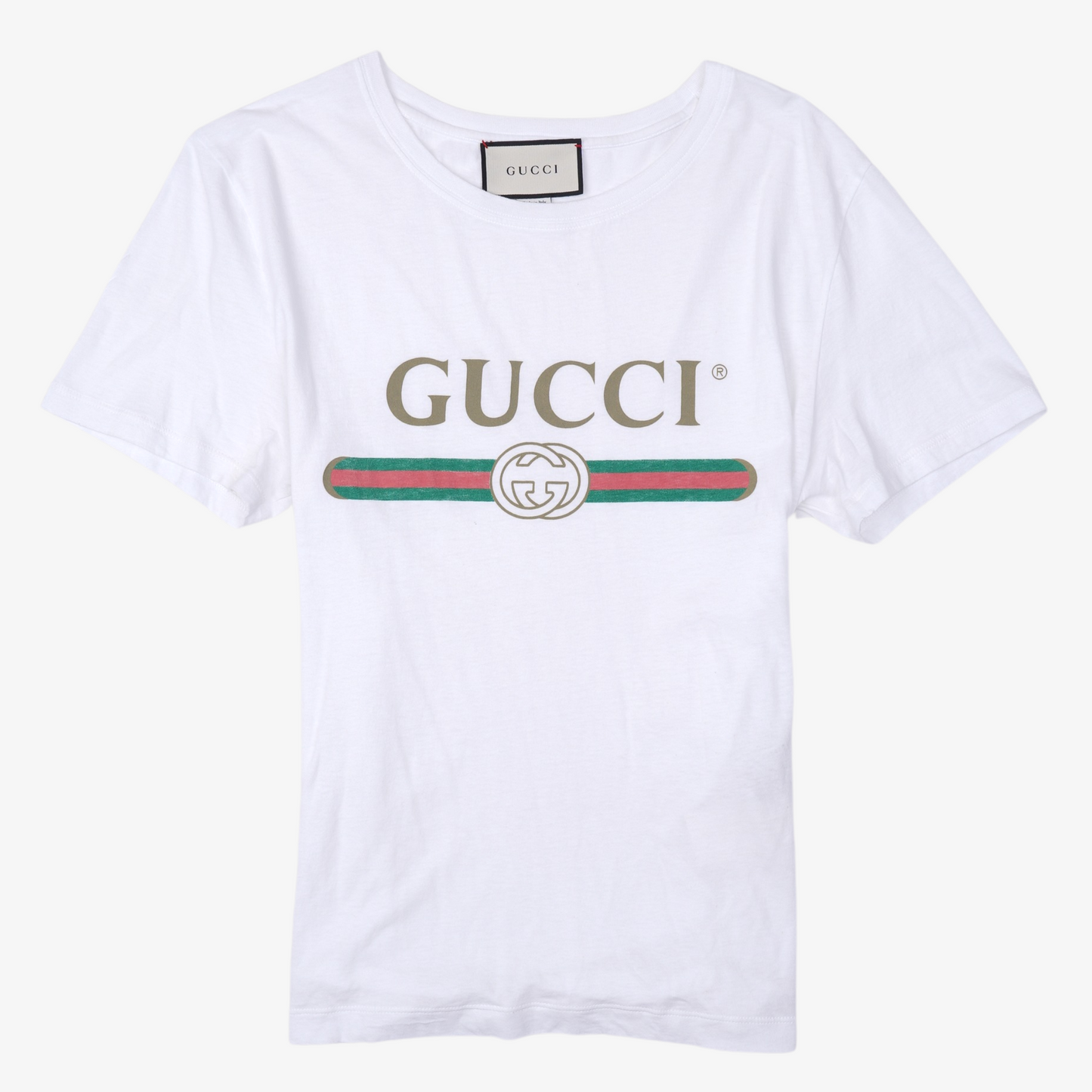 Gucci Mens Fake Logo T-Shirt White S