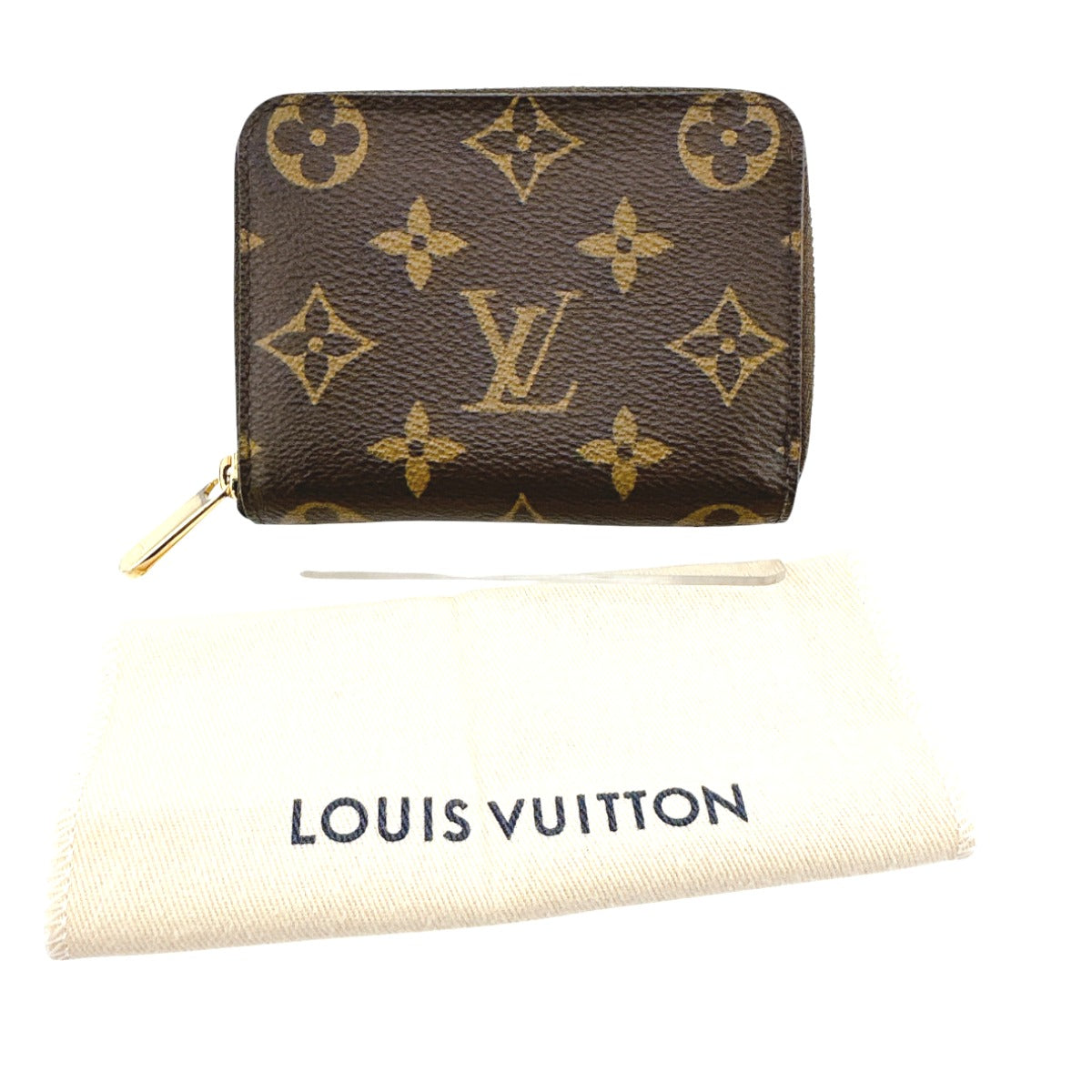 LOUIS VUITTON Coin case M60067 Monogram canvas Brown Coin case Monogram Zip around purse unisex(Unisex) Used