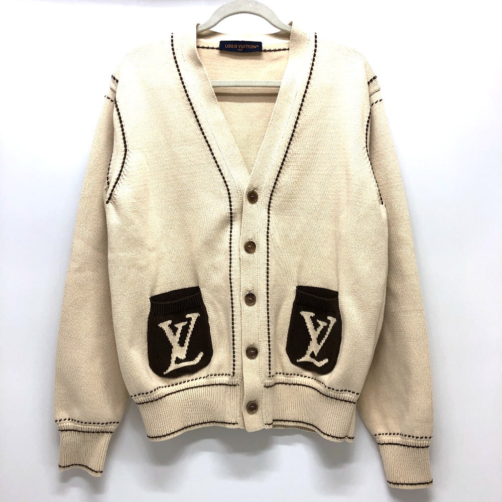 LOUIS VUITTON cardigan 1AFPXX cotton beige Signature light LV logo L
