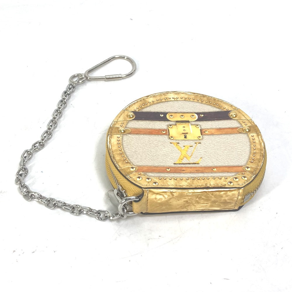 LOUIS VUITTON Coin case M52747 leather beige Wallet Coin Pocket with Chain Micro-Bowat-Shapo mens Used