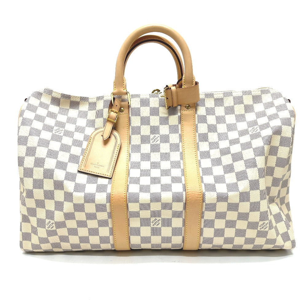 LOUIS VUITTON Boston Duffel bag N48223 Damier Azur Canvas white Damier Azur Keepall bandouliere 45