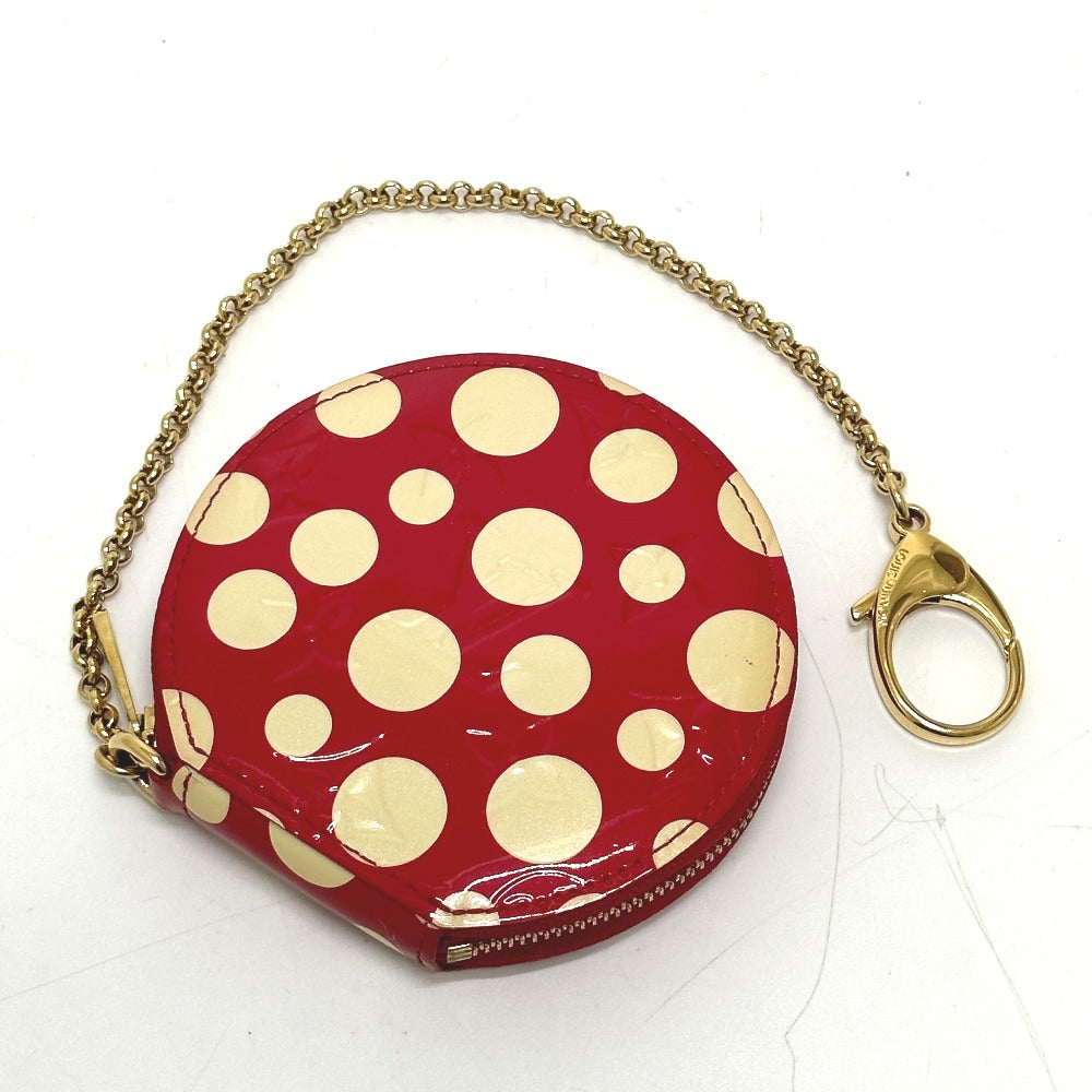 LOUIS VUITTON Coin case M91570 Patent leather Red Monogram Vernis Yayoi Kusama collaboration portomone chapeau dot infinity Women Used