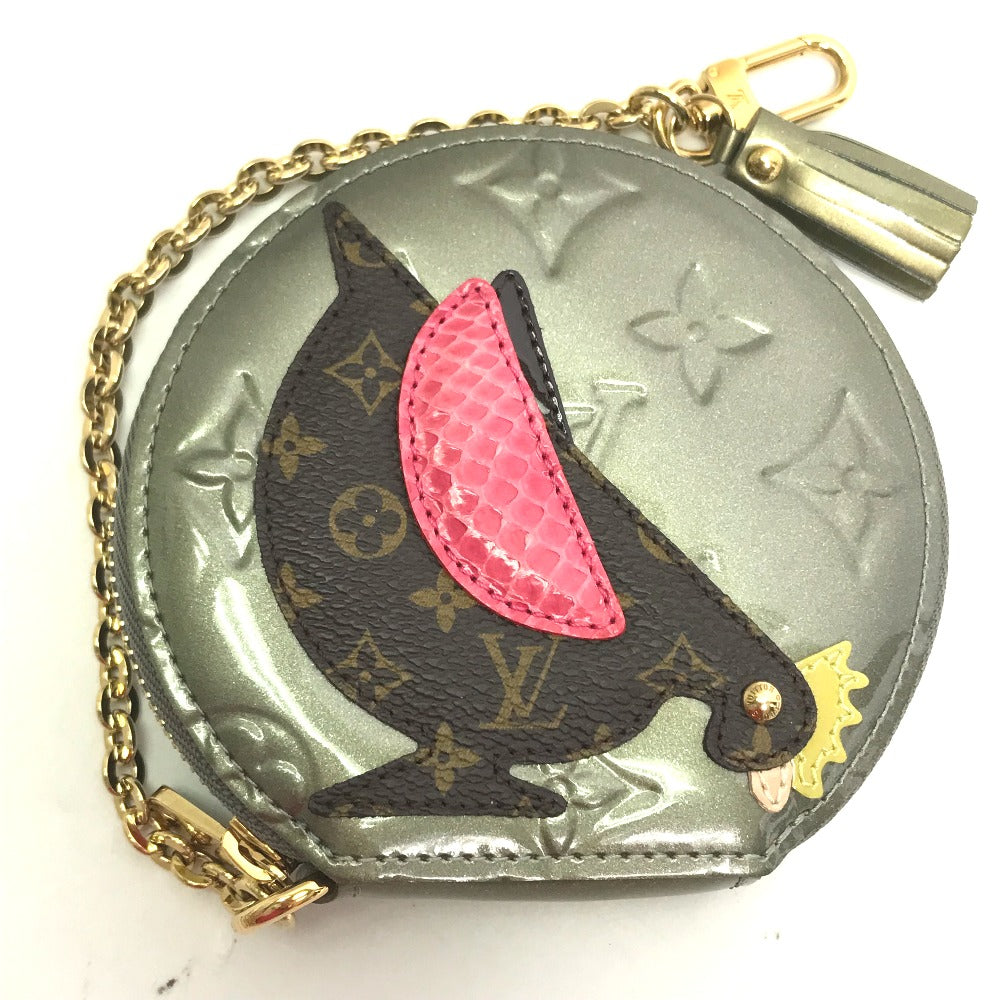 LOUIS VUITTON Coin case M91387 Monogram Vernis Silver Monogram Vernis portomone cock Women Used