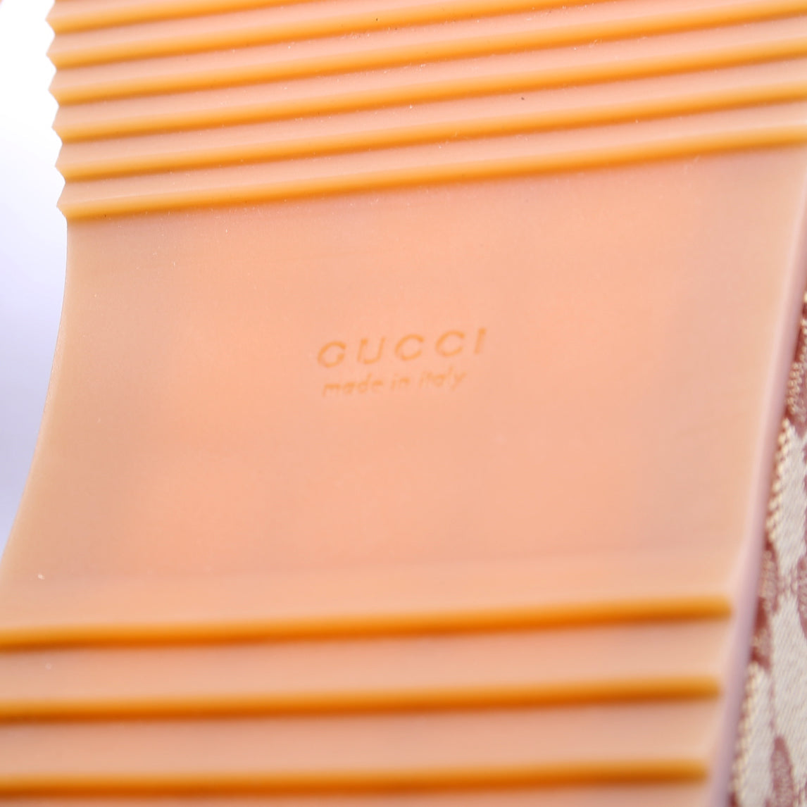 Gucci Canvas Platform Slides Size 38