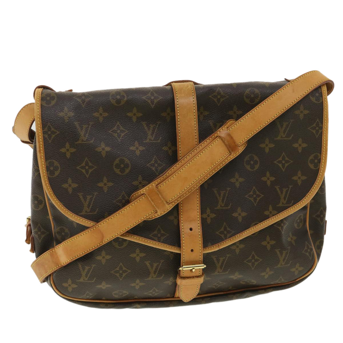 Louis Vuitton Brown Canvas Saumur shoulder bag