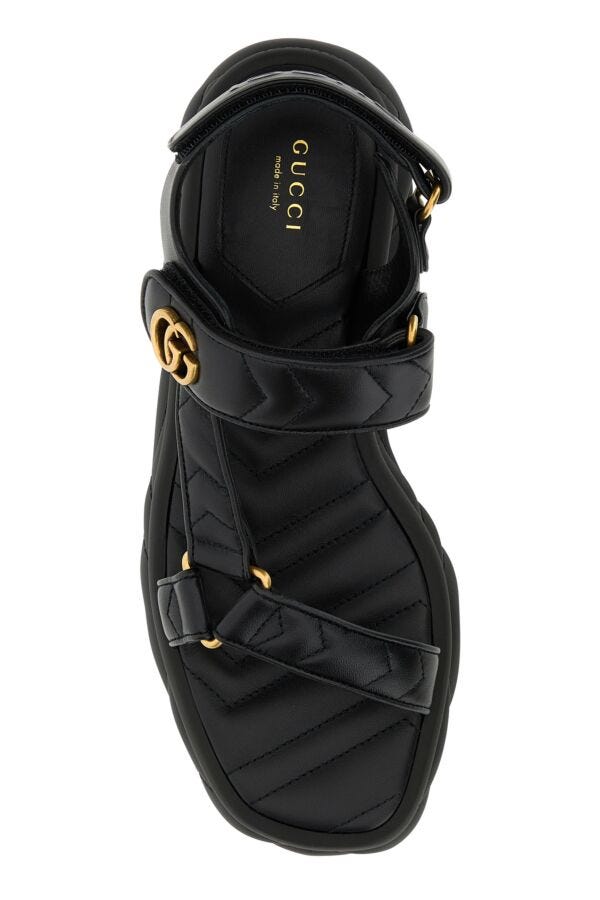 Gucci Women Double G Leather Sandals