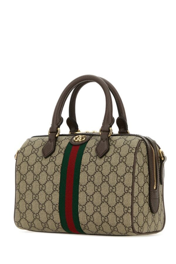 Gucci Woman Gg Supreme Fabric And Leather Small Ophidia Gg Handbag