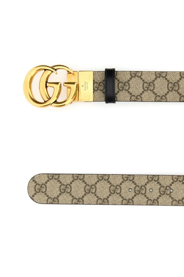 Gucci Woman Gg Supreme Fabric Gg Marmont Reversible Belt