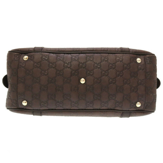 GUCCIsima Leather Brown GG 232958 Boston Bag 0141
