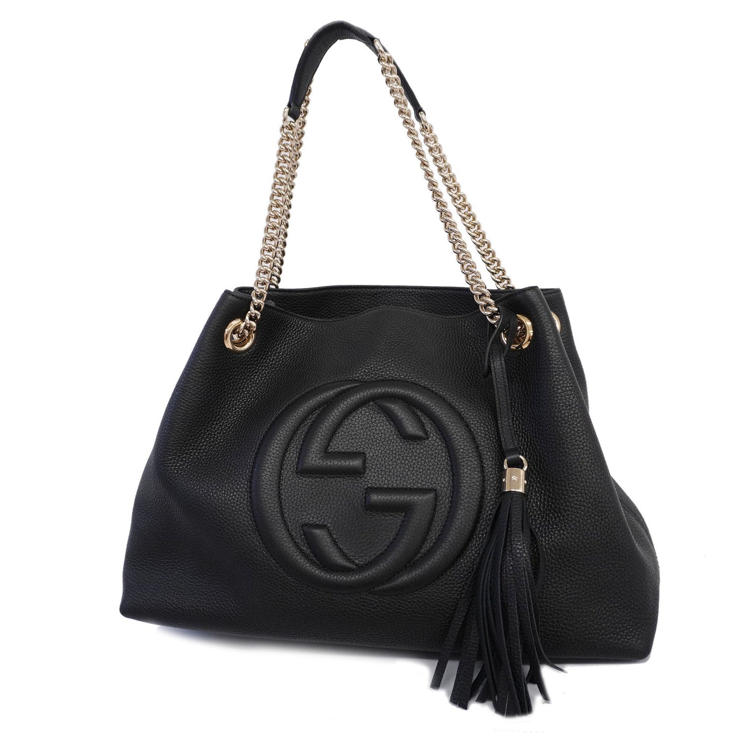 GUCCI Soho Shoulder Bag 536196 Women's Leather Black