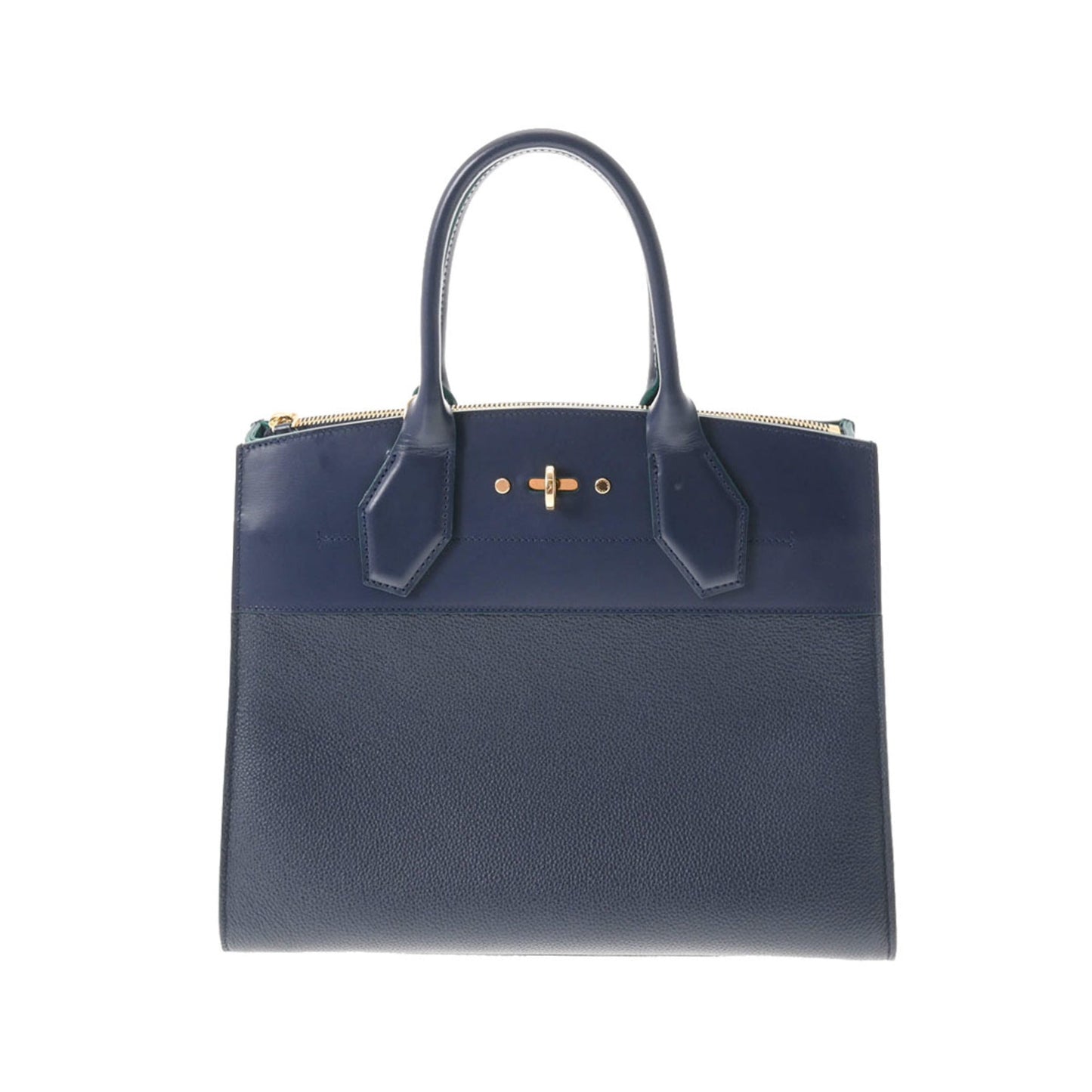 LOUIS VUITTON City Steamer MM Navy/Green Women's Leather Bag