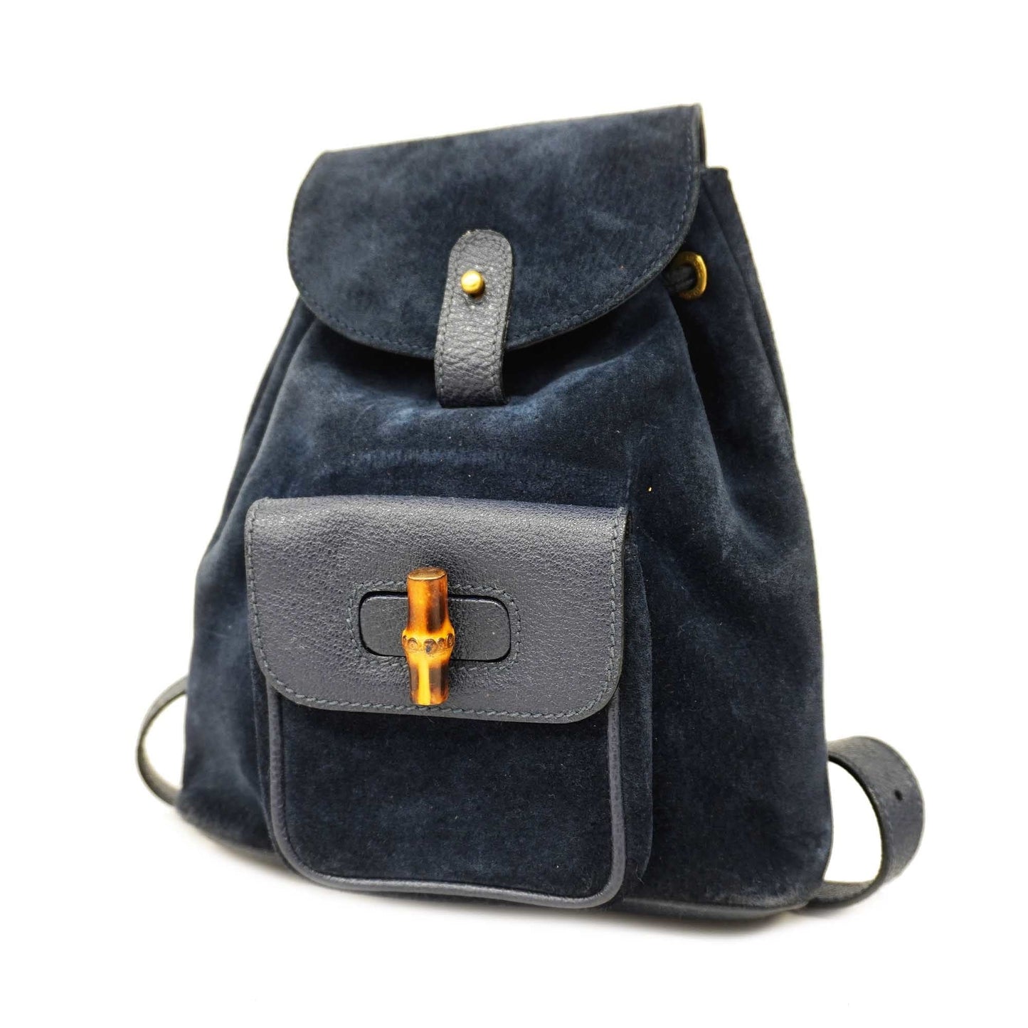 GUCCIAuth Bamboo Rucksack 003 1956 0030 Women's Leather,Suede Backpack Navy