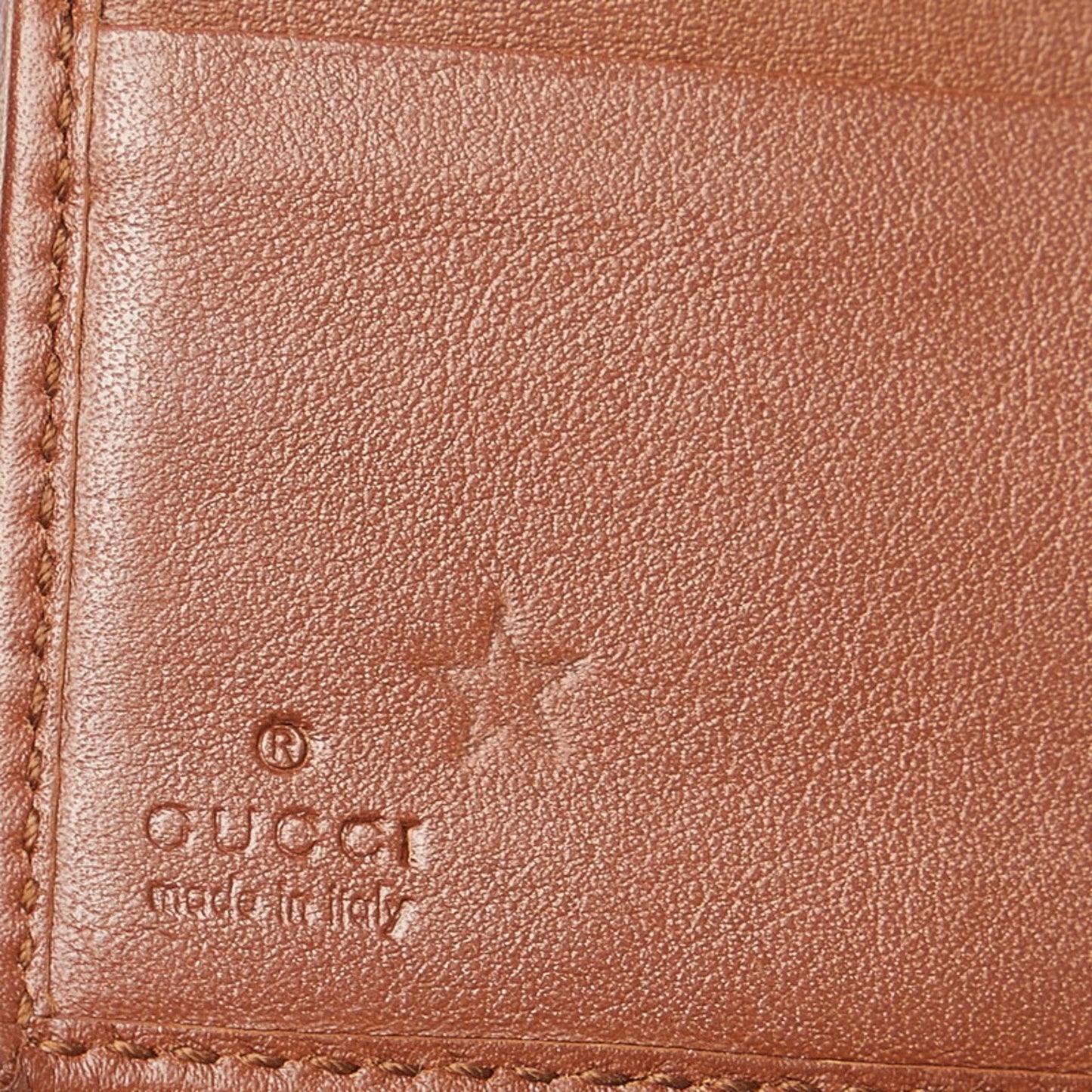 Gucci GG Canvas Folio Wallet 282412 Blue Brown Leather Ladies Gucci