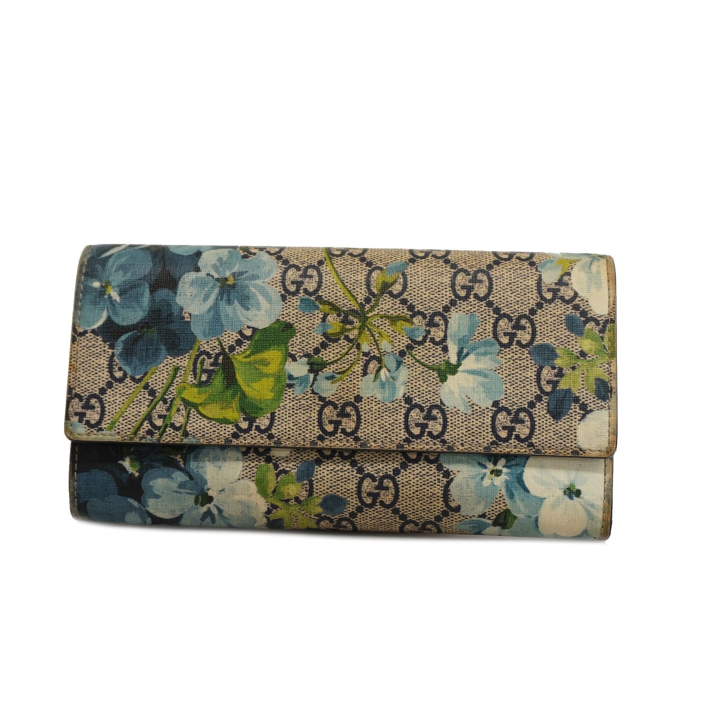 GUCCI GG Blooms Gold Metal Fittings 404070 Women's GG Supreme Long Wallet