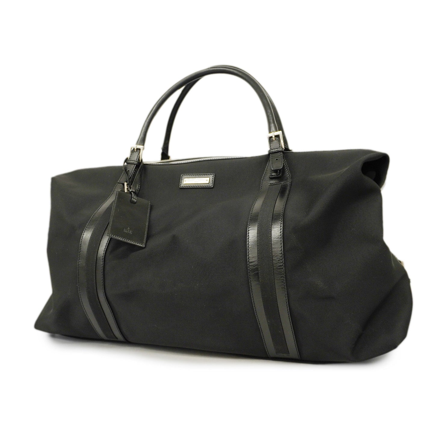 Gucci Boston Bag 201847 Men,Women,Unisex Leather,Nylon Boston Bag Black