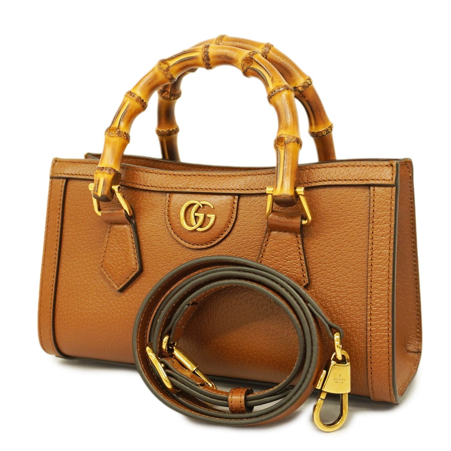 Gucci Bamboo 2way Bag Diana 735153 Women's HandBag,Shoulder Bag Brown