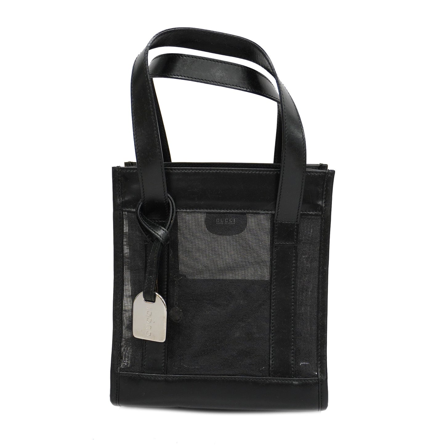 GUCCI Patent Leather 002 1705 0405 Women's Mesh,Leather Handbag Black