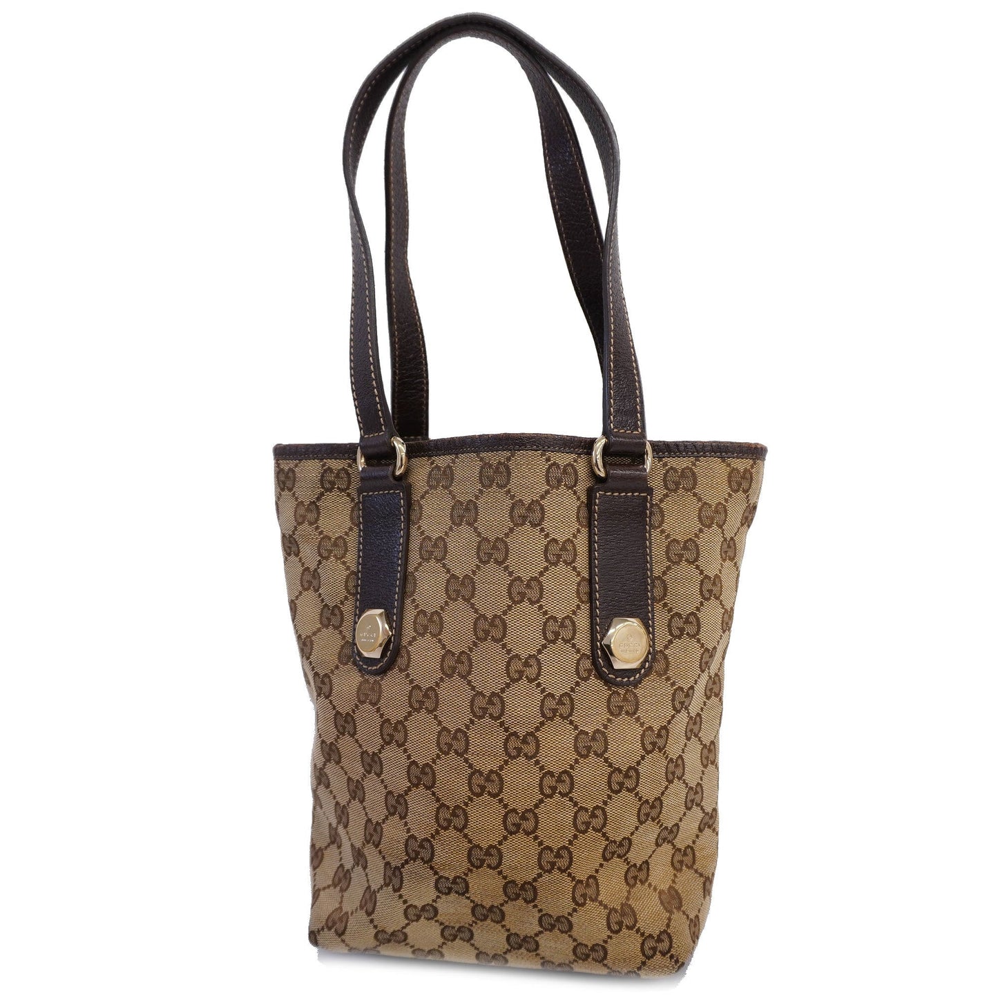GUCCI 153361 Women's GG Canvas Tote Bag Beige,Brown