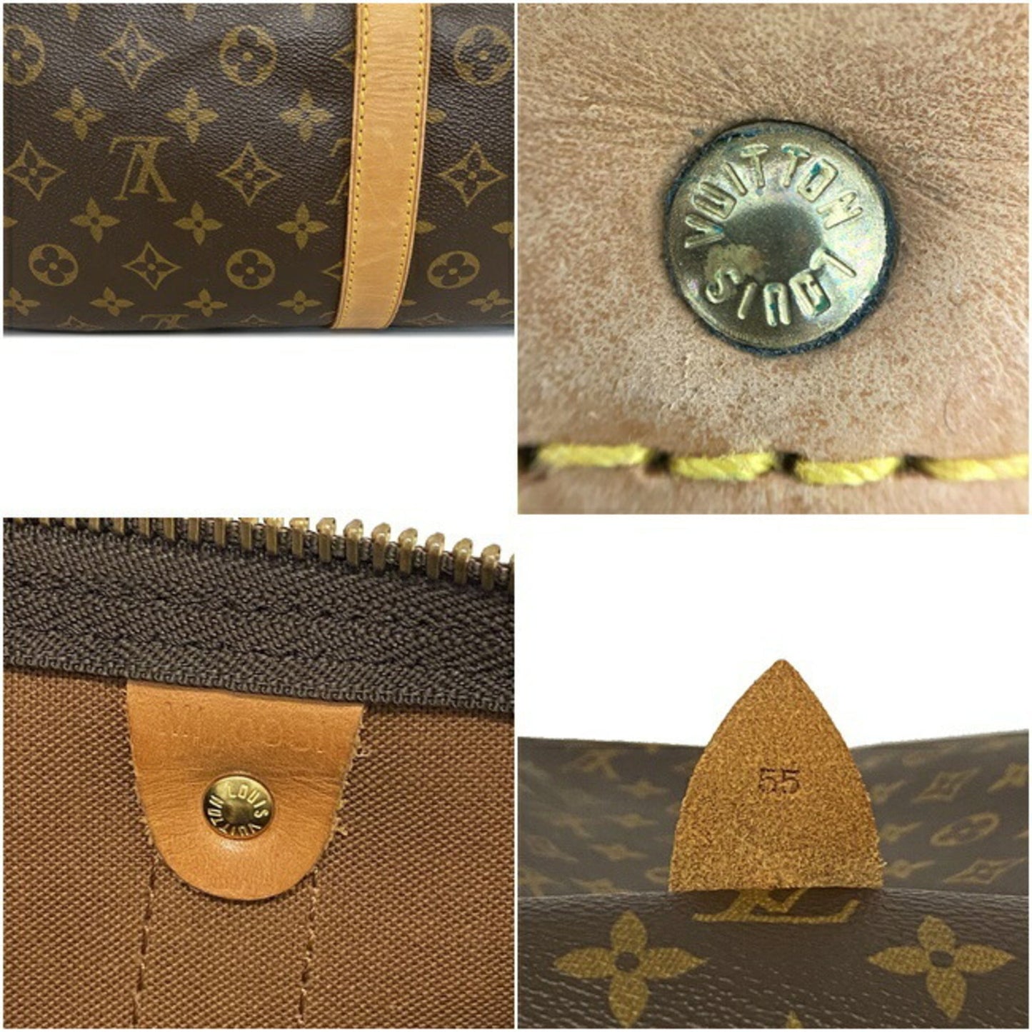 Louis Vuitton Boston Bag Keepol 55 Brown Beige Monogram M41424 Nume MI0951 LOUIS VUITTON Handbag Unisex Louis Vuitton
