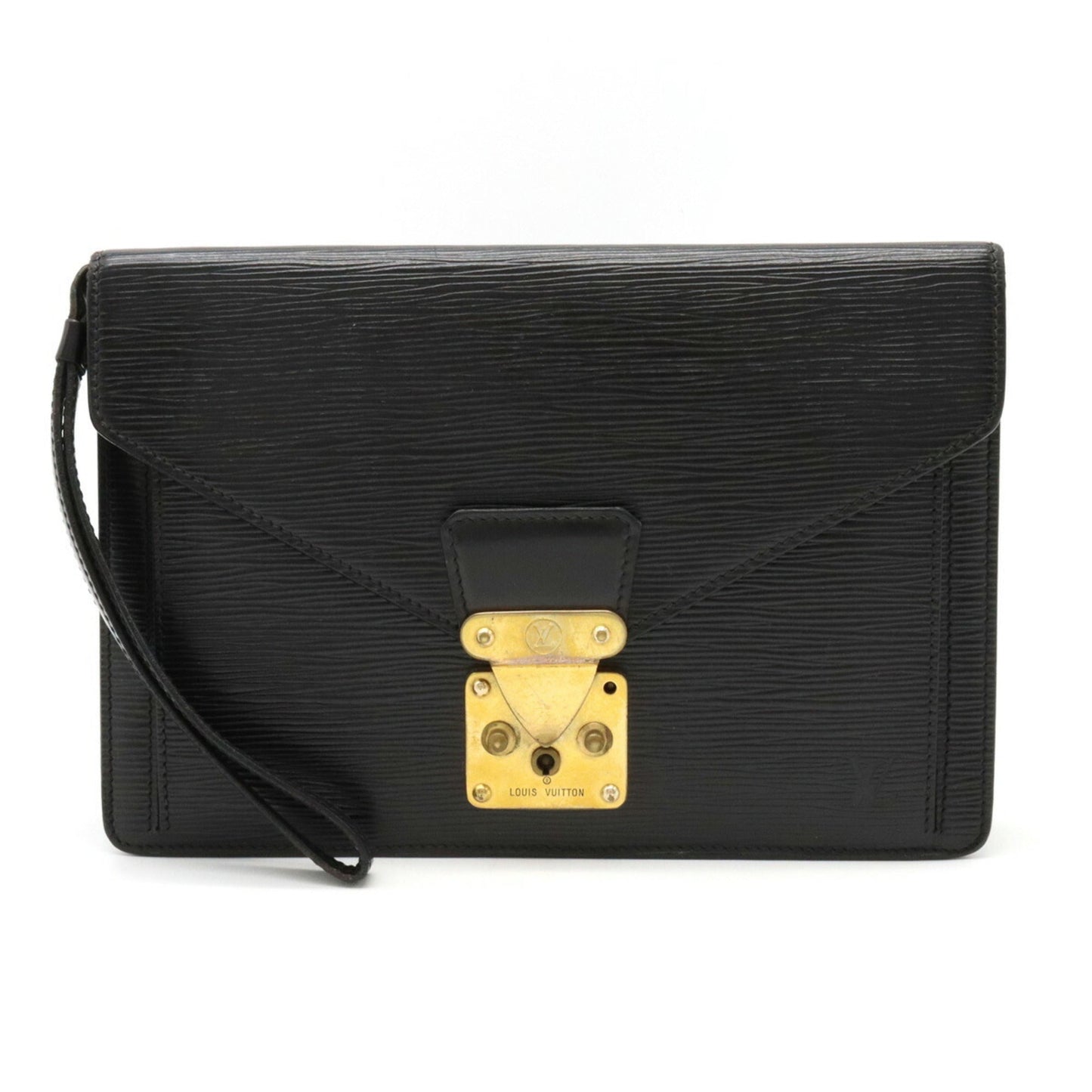 LOUIS VUITTON Epi Pochette Serie Dragonne Second Bag Noir Black Key Missing M52612