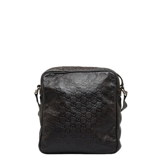 GUCCIsima Shoulder Bag 201448 Brown Leather Men's