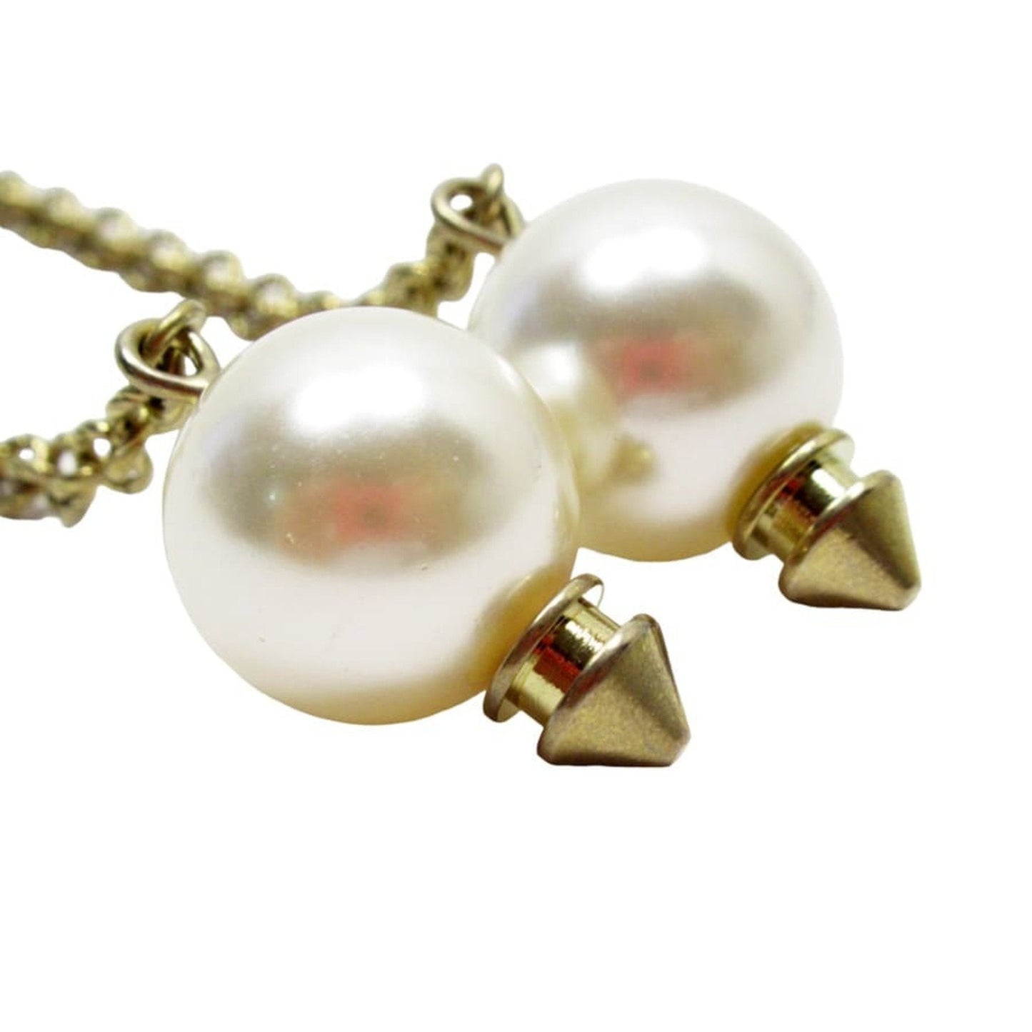 Gucci Earrings GG Gold x Pearl White Clear Metal Material Fake Stone