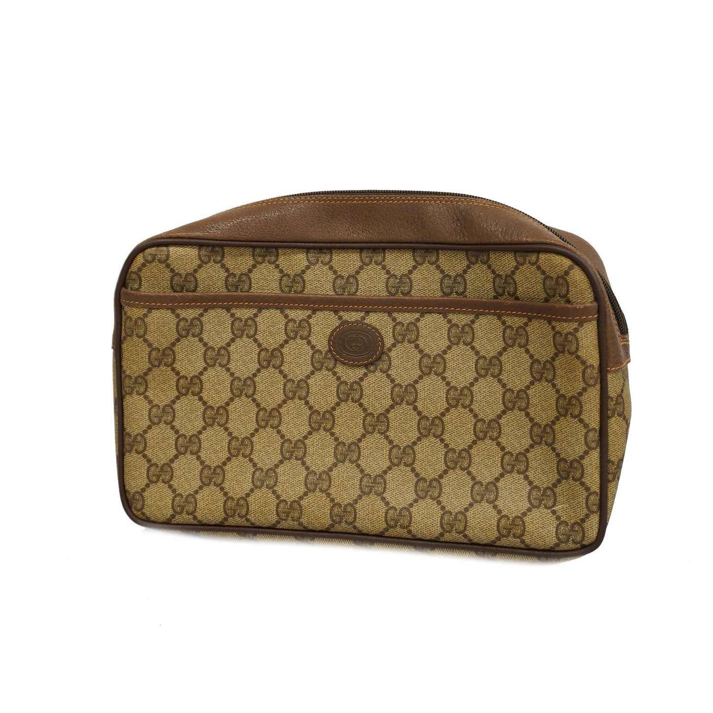 GUCCI Clutch Bag 89.01.044 Women's GG Supreme Clutch Bag Beige,Brown